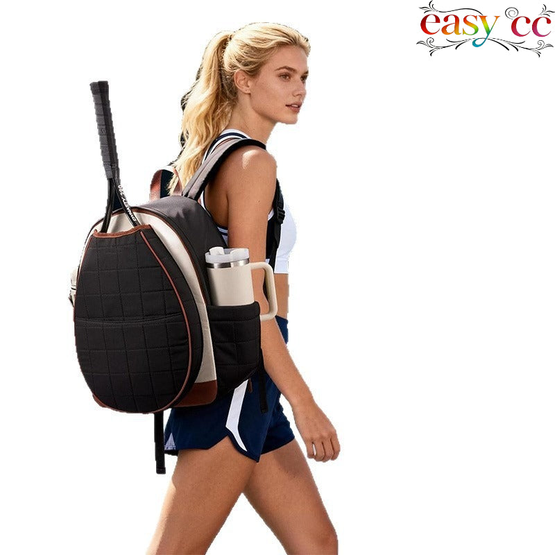New Women's Tennis Bag Casual Tennis Backpack with Cup Holder and Shoe Compartment Quilted Tennis Racket Bag Peak Sports Bag