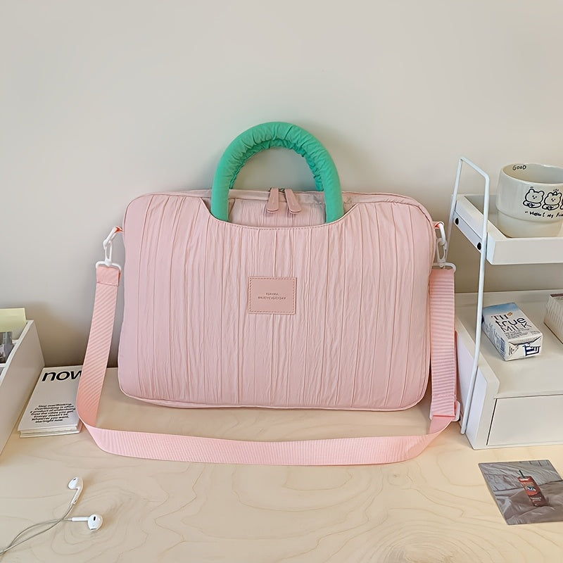 Laptop Bag, New Large Size Fits 15-16 Inch Laptops, Plush Lining for Scratch Protection, Can Be Worn as a Shoulder Bag or Crossbody, Includes a Trolley Case Attachment Strap, Laptop Sleeve, and Storage Pouch