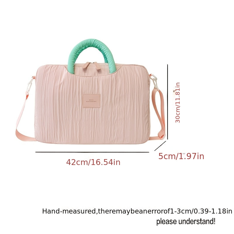 Laptop Bag, New Large Size Fits 15-16 Inch Laptops, Plush Lining for Scratch Protection, Can Be Worn as a Shoulder Bag or Crossbody, Includes a Trolley Case Attachment Strap, Laptop Sleeve, and Storage Pouch