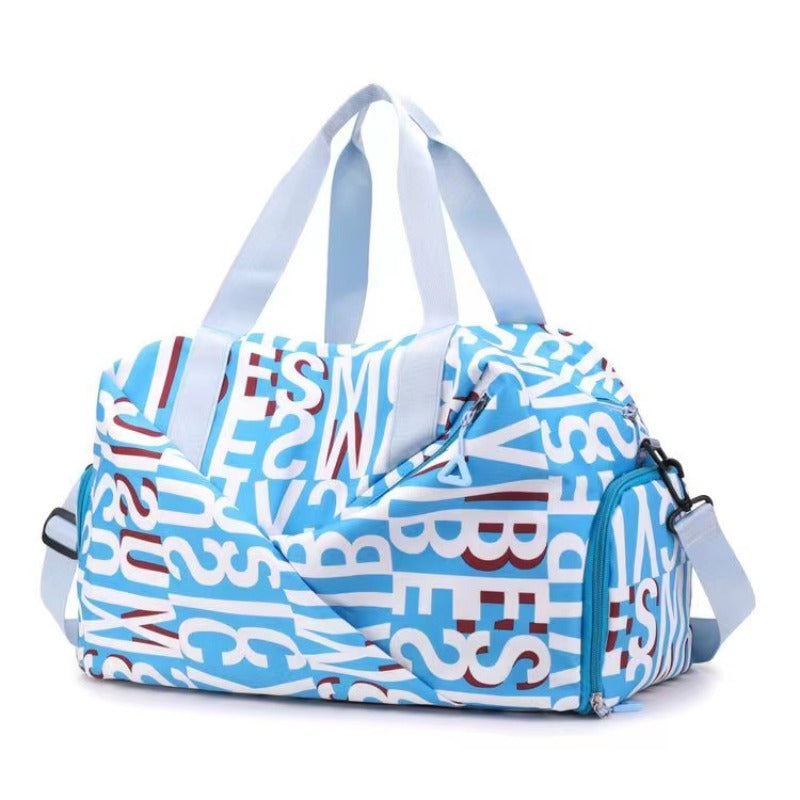 Essential Letter Print Bag for Short Trips, Swim Bag with Dry And Wet Separation, Women'S Fitness Bag, Storage Bag, Large Capacity Yoga Sports Bag