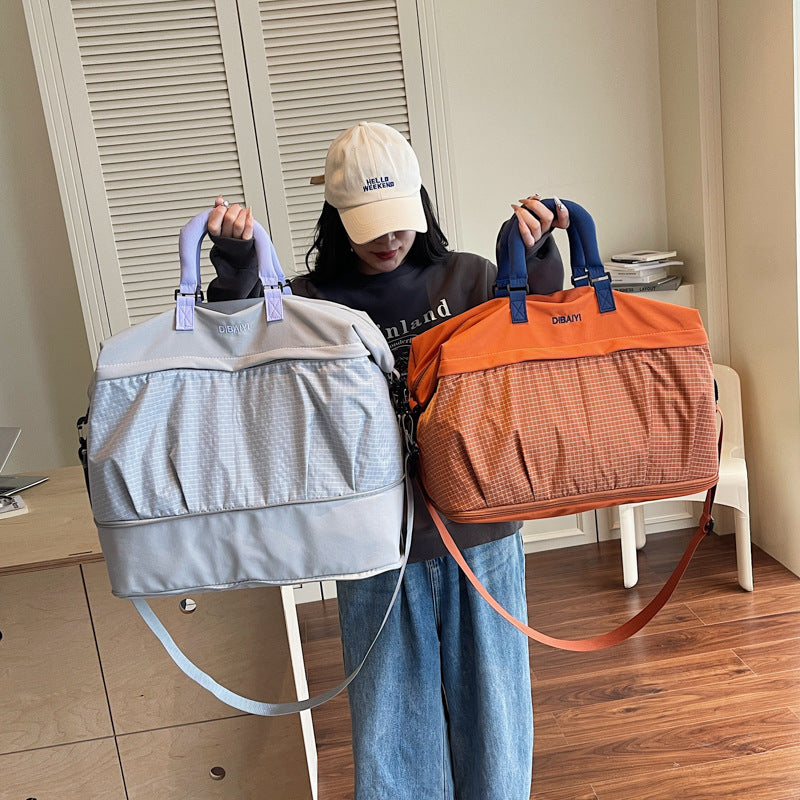 Multifunctional Leisure Travel Bag, Expandable, Lightweight, Easy Gym Bag, Korean-Style Fashionable Trolley Luggage Bag