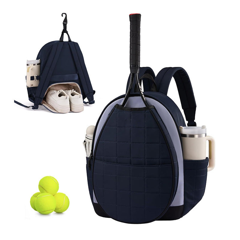 New Women's Tennis Bag Casual Tennis Backpack with Cup Holder and Shoe Compartment Quilted Tennis Racket Bag Peak Sports Bag