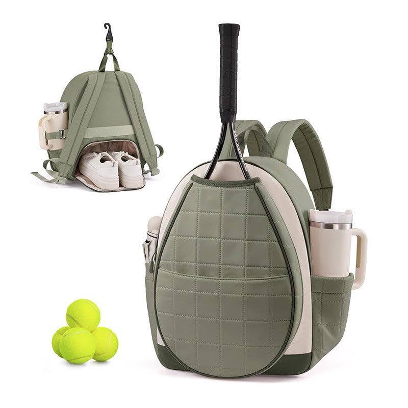 New Women's Tennis Bag Casual Tennis Backpack with Cup Holder and Shoe Compartment Quilted Tennis Racket Bag Peak Sports Bag
