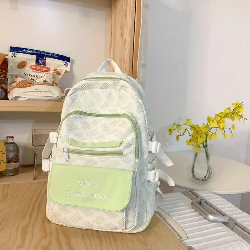 Women's Large Capacity Heavy Duty Nylon Backpack with 15.6\