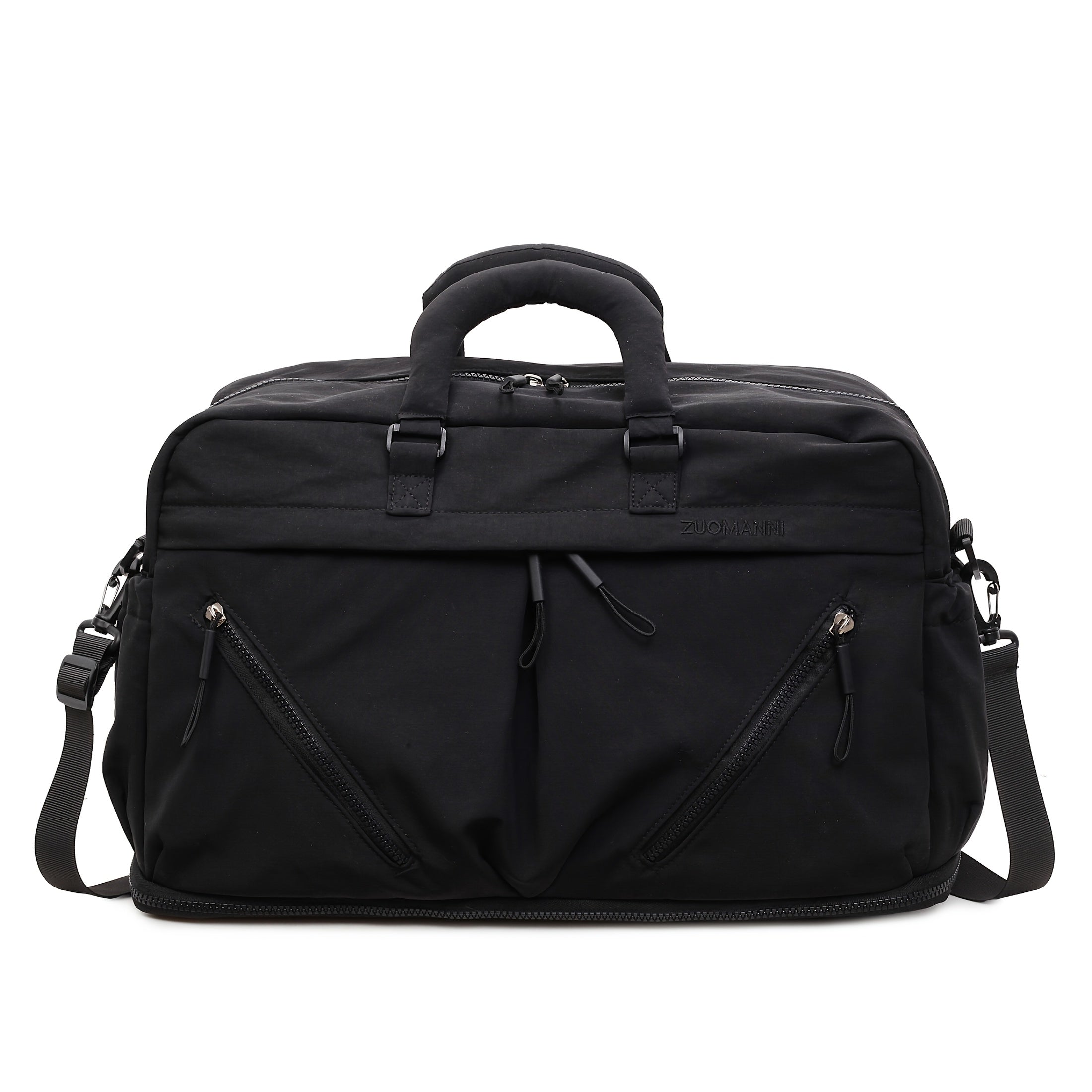 ZUOMANNI Large Capacity Travel Duffel Bag Compatible for Overnight & Weekend Getaways, Expandable Carry-On Suitcase with Multi-Pocket Design, Adjustable Strap & Bottom Expansion, Nylon Gym Bag for &, Hand Washable (Tents)