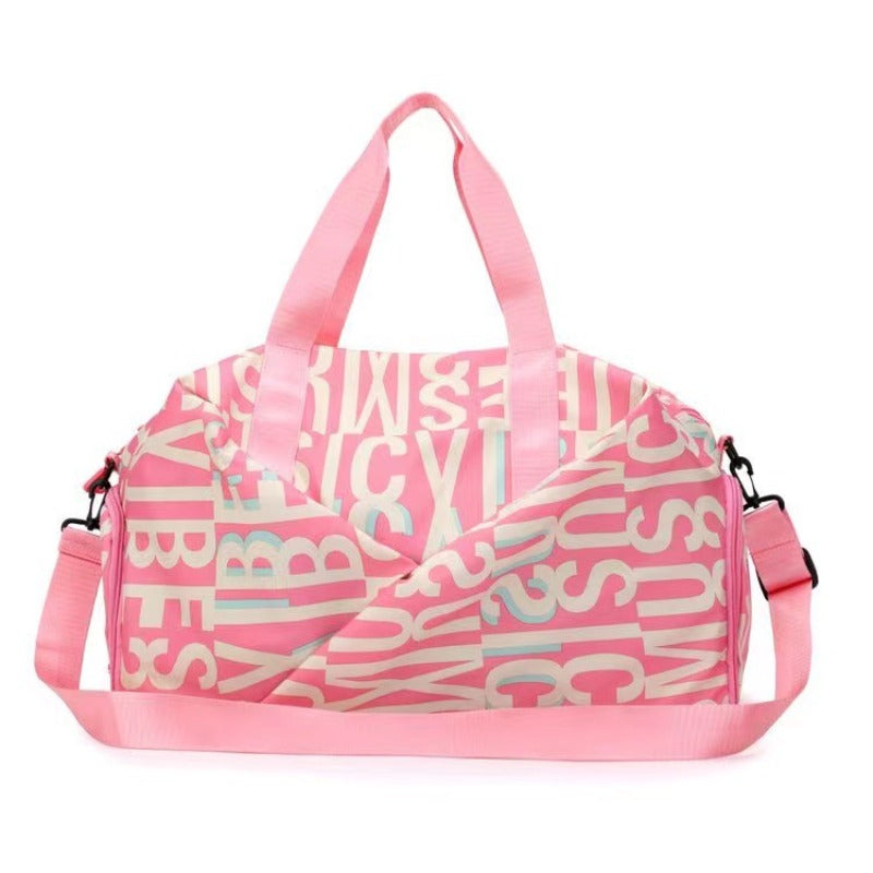 Essential Letter Print Bag for Short Trips, Swim Bag with Dry And Wet Separation, Women'S Fitness Bag, Storage Bag, Large Capacity Yoga Sports Bag