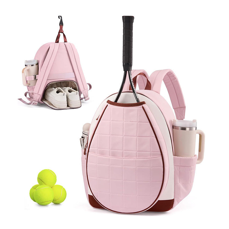 New Women's Tennis Bag Casual Tennis Backpack with Cup Holder and Shoe Compartment Quilted Tennis Racket Bag Peak Sports Bag