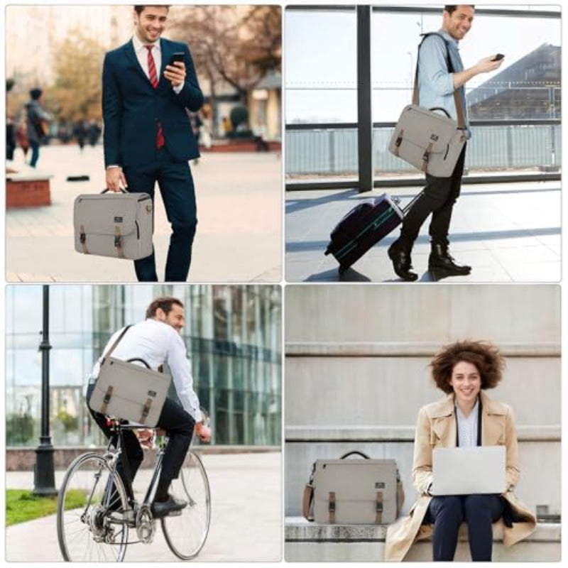 Messenger Bag for Men Briefcases Lightweight Men's Laptop Bag 15. 6 Inch High Quality Crossbody Satchel Computer Work Office Case with Shoulder Strap Brown