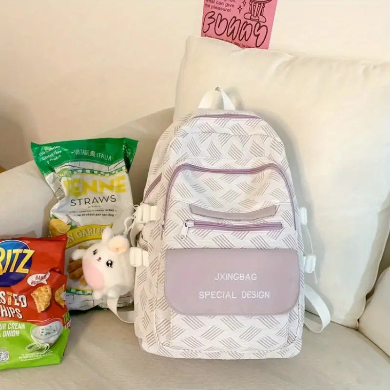 Women's Large Capacity Heavy Duty Nylon Backpack with 15.6\