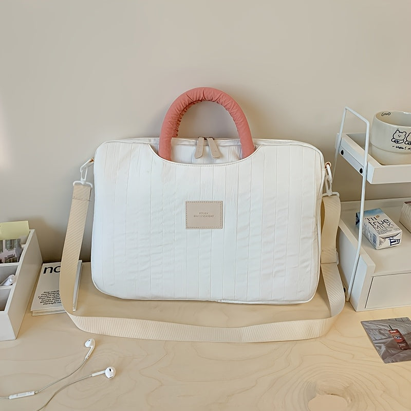 Laptop Bag, New Large Size Fits 15-16 Inch Laptops, Plush Lining for Scratch Protection, Can Be Worn as a Shoulder Bag or Crossbody, Includes a Trolley Case Attachment Strap, Laptop Sleeve, and Storage Pouch