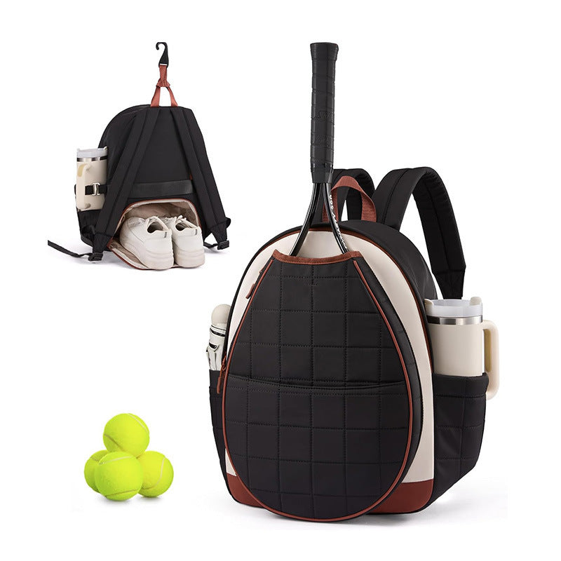 New Women's Tennis Bag Casual Tennis Backpack with Cup Holder and Shoe Compartment Quilted Tennis Racket Bag Peak Sports Bag