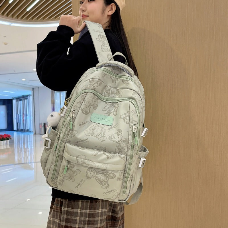 Simple Casual Backpack Girls Large Capacity Schoolbag Aesthetic Backpack for Teenager Female