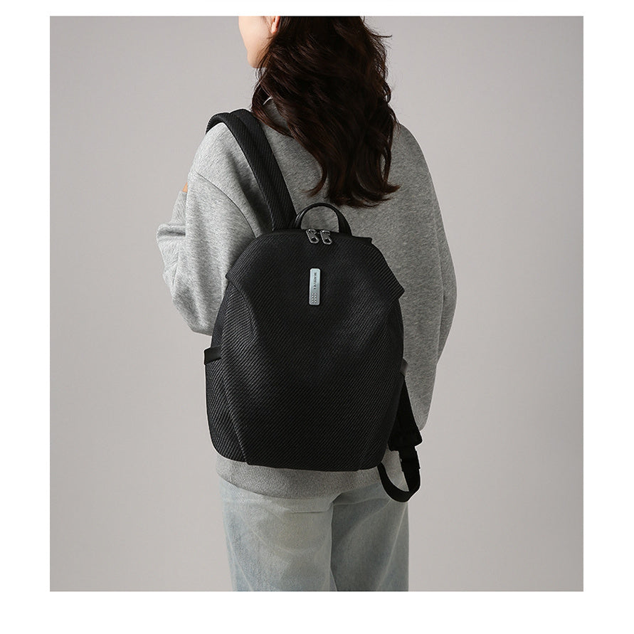 Rhombus Pattern Anti-Theft Backpack, Large Capacity Bag for Commuting And Leisure, Featuring Rhombus Texture Fabric, Invisible Anti-Theft Closure, Large Capacity Compartmentalized Structure, And Multiple Detailed Designs