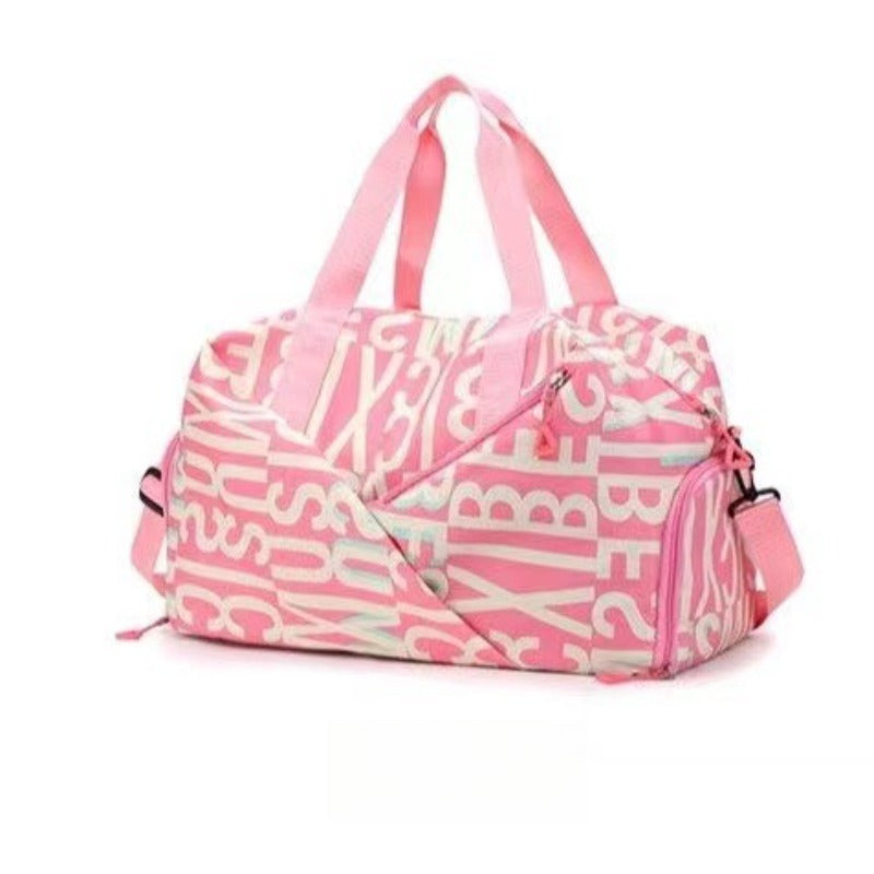Essential Letter Print Bag for Short Trips, Swim Bag with Dry And Wet Separation, Women'S Fitness Bag, Storage Bag, Large Capacity Yoga Sports Bag