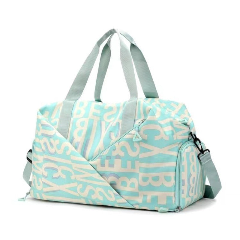 Essential Letter Print Bag for Short Trips, Swim Bag with Dry And Wet Separation, Women'S Fitness Bag, Storage Bag, Large Capacity Yoga Sports Bag