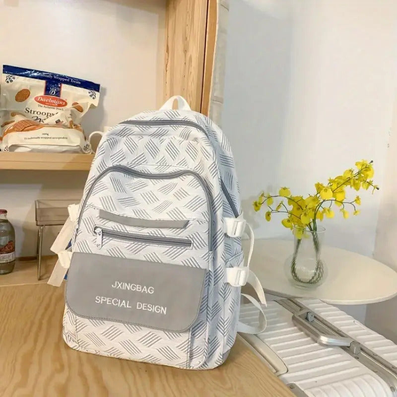 Women's Large Capacity Heavy Duty Nylon Backpack with 15.6\