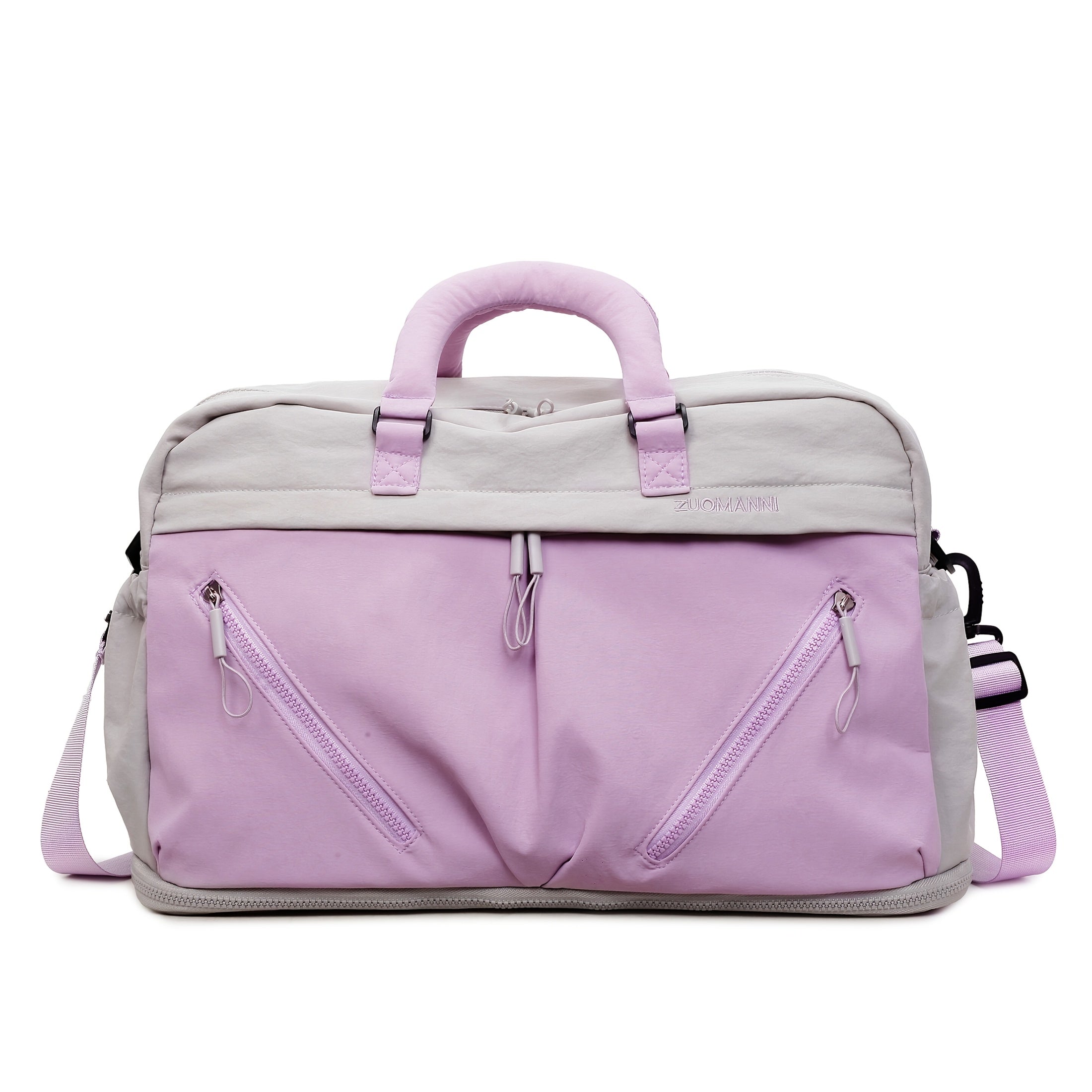 ZUOMANNI Large Capacity Travel Duffel Bag Compatible for Overnight & Weekend Getaways, Expandable Carry-On Suitcase with Multi-Pocket Design, Adjustable Strap & Bottom Expansion, Nylon Gym Bag for &, Hand Washable (Tents)