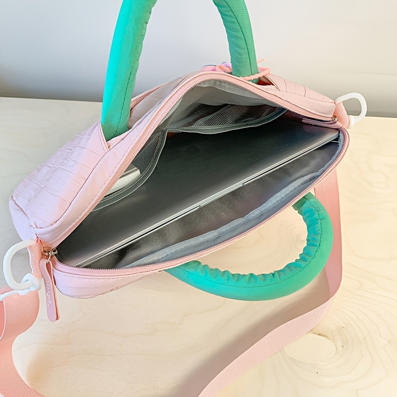 Laptop Bag, New Large Size Fits 15-16 Inch Laptops, Plush Lining for Scratch Protection, Can Be Worn as a Shoulder Bag or Crossbody, Includes a Trolley Case Attachment Strap, Laptop Sleeve, and Storage Pouch