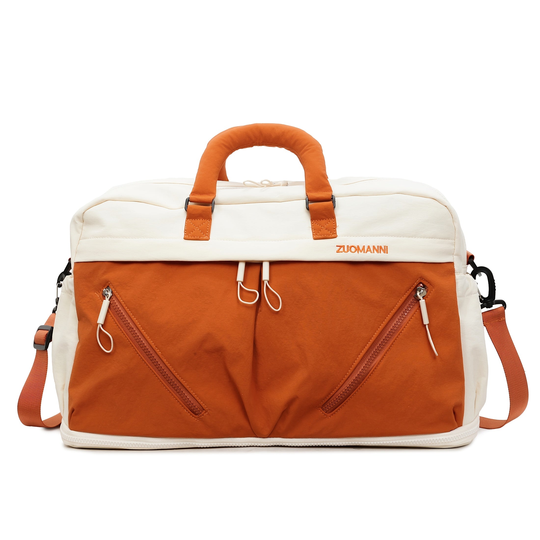 ZUOMANNI Large Capacity Travel Duffel Bag Compatible for Overnight & Weekend Getaways, Expandable Carry-On Suitcase with Multi-Pocket Design, Adjustable Strap & Bottom Expansion, Nylon Gym Bag for &, Hand Washable (Tents)