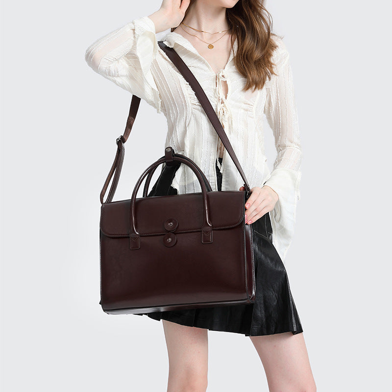 2024 New Women'S Commuter Business Briefcase with High-End Retro Style And Large Capacity for Laptops
