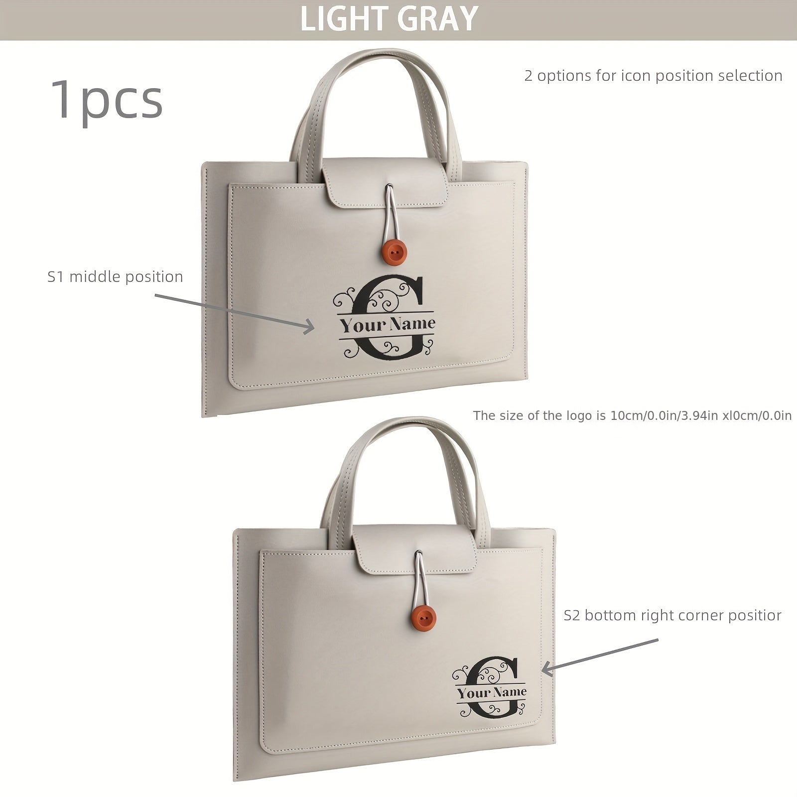 A Lightweight Laptop Bag for Custom Orders, Available in Brown, Light Pink, Dark Green, Navy Blue, Dark Gray, And Light Gray. It Features Laser-Engraved Names in a Business Style, Suitable for 15.6\u002F16-Inch Laptops