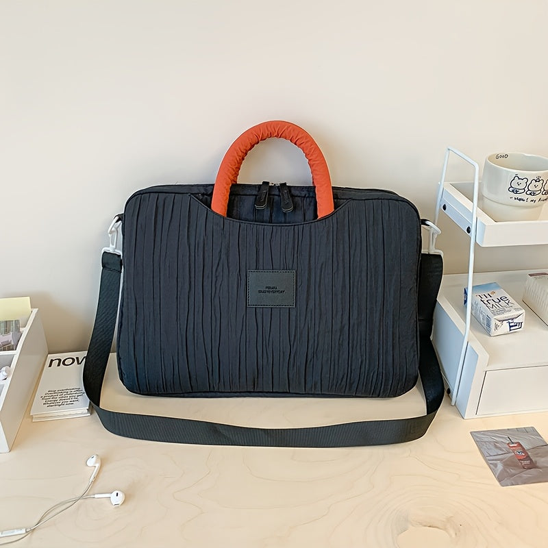 Laptop Bag, New Large Size Fits 15-16 Inch Laptops, Plush Lining for Scratch Protection, Can Be Worn as a Shoulder Bag or Crossbody, Includes a Trolley Case Attachment Strap, Laptop Sleeve, and Storage Pouch