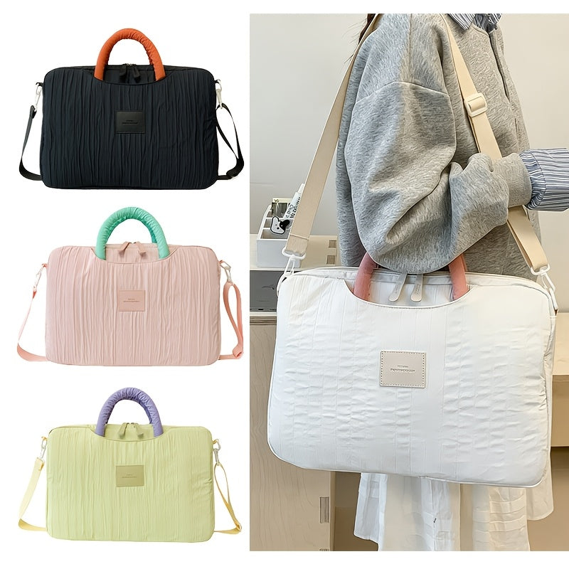 Laptop Bag, New Large Size Fits 15-16 Inch Laptops, Plush Lining for Scratch Protection, Can Be Worn as a Shoulder Bag or Crossbody, Includes a Trolley Case Attachment Strap, Laptop Sleeve, and Storage Pouch